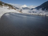 Germany Mountain Road: Winter Landscape View