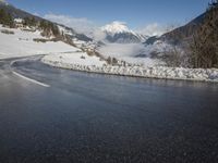 Germany Mountain Road: Winter Landscape View