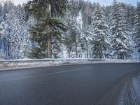 Mountain Road Scenery in Germany During Winter