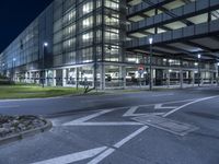 Night view of modern architecture in Berlin, Germany