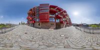 a 360 - view view of the outside of a building in spain that looks like a circular entrance