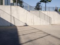 a man riding a skateboard up the side of a ramp while holding onto a bag
