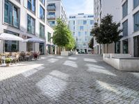 two courtyards, in the middle of the city are very neat, but have little trees and bushes