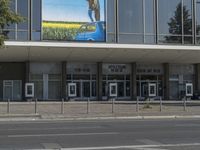 the building has a large sign on it advertising international travel with the word, travel hack