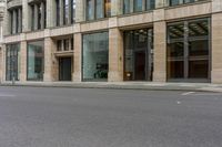 this is a picture of an empty city street and buildings as seen in a photograph