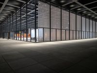 empty glass and metal structure with no people inside or outside the structure's ceiling