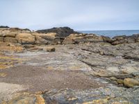 Gloomy Coastal Landscape with Gravel and Boulder in the USA