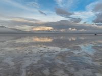 Gloomy Dawn Over Salt Lake in Utah, USA