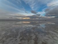 Gloomy Dawn Over Salt Lake in Utah, USA