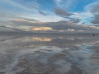 Gloomy Dawn Over Salt Lake in Utah, USA