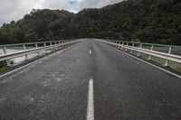 A Gloomy Day on the Asphalt Road Under Grey Skies