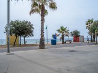 Gloomy Day in Barcelona: A Coastal Scene