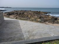 Gloomy Day in Porto: Coastal View of Concrete Structures