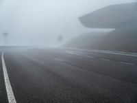 Gloomy European Road: A Nature Experience with a Slope