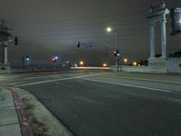 Gloomy Night in Los Angeles with Wet Roads