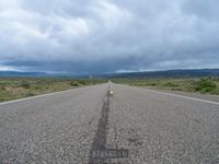 A Gloomy Road in the USA: Grey Skies and Nature