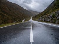 Gloomy Slope: Grey Sky and Mountain Scenery