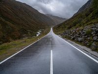 Gloomy Slope: Grey Sky and Mountain Scenery