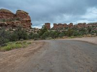 Gloomy Utah Landscape: A Dirt Road Through Nature