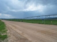 Gloomy Rural Landscape in Utah: A View of a Dirt Road