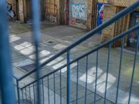 Graffiti and Cobblestones in Berlin Courtyard