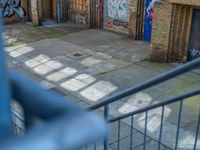 Graffiti and Cobblestones in Berlin Courtyard