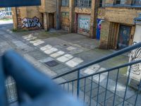 Graffiti and Cobblestones in Berlin Courtyard