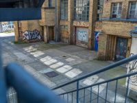 Graffiti and Cobblestones in Berlin Courtyard