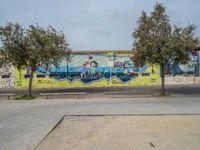 Graffiti-Covered Wall in Barcelona's City Life