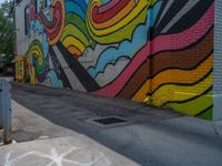 Graffiti Wall on Concrete Street in Salt Lake City, Utah, USA