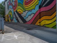 Graffiti Wall on Concrete Street in Salt Lake City, Utah, USA