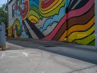 Graffiti Wall on Concrete Street in Salt Lake City, Utah, USA