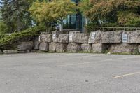 Grass Covered Road with Asphalt Parking