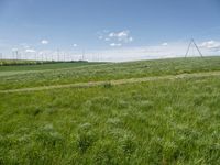 Green Landscape with Wind Turbine in a Rural Village in Germany