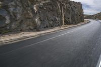 Grey Asphalt Road in African Landscape with Mountain