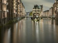 Hamburg Cityscape at Night: Lights and Reflections