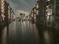 Hamburg Cityscape at Night: Lights and Reflections