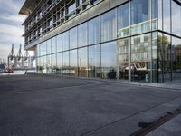 the reflection in the glass on this large building is not so bright and it's reflective