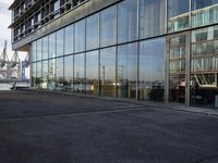 the reflection in the glass on this large building is not so bright and it's reflective