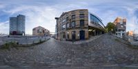 this is a 360 lens view of an old building in the city of manchester, england