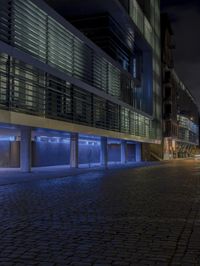 Hamburg, Germany: Modern Architecture Illuminated by Neon Lights