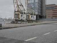 Hamburg, Germany: Urban View with Cranes and Harbor