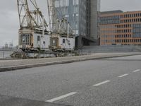 Hamburg, Germany: Urban View with Cranes and Harbor
