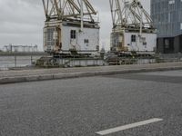 Hamburg, Germany: Urban View with Cranes and Harbor