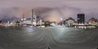 this is an abstract photograph looking across the marina at a boat dock, which has been created