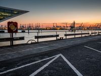 Harbor in Hamburg, Germany: A Pier Road Leading to the Water