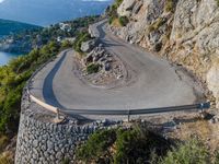 High Curve Road in Mallorca with Clear Sky and Ocean