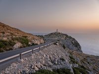 High Road with Ocean View and Armco Barrier