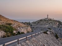 High Road with Ocean View and Armco Barrier