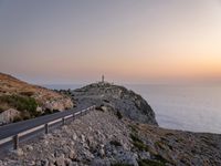 High Road with Ocean View and Armco Barrier